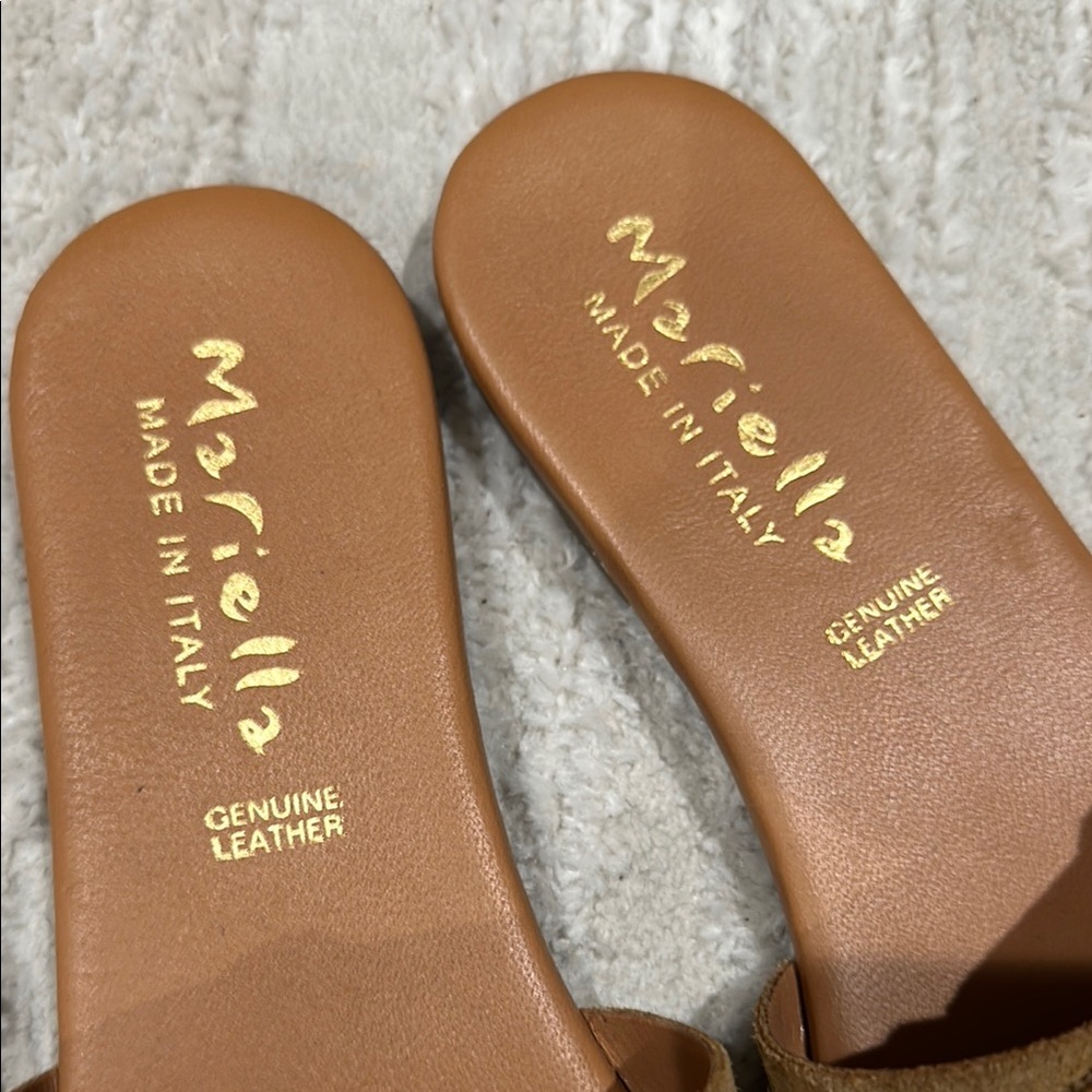 Mariella Tan Leather Women's Sandals - Picture 5 of 7